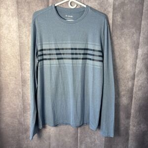 01.‎ Algo Mens Long Sleeve Performance Shirt Blue Size Large Lightweight